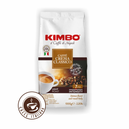 kimbo caffe crema espresso zrnkova kava arabica robusta logo caffeitaliano