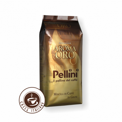 pellini aroma oro gusto intenso 1kg zrnkova kava 80arabica 20robusta logo caffeitaliano