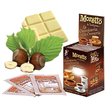 Horúca čokoláda Moretto biela príchuť LIESKOVÝ ORIEŠOK caffeitaliano