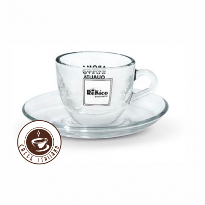 Rekico sklená šálka na Espresso s podšalkou 75ml