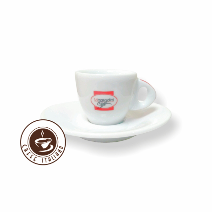 morandini caffe salka s podsalkou espresso biela keramika 50ml logo caffeitaliano