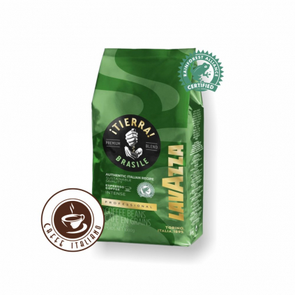 lavazza tierra brasile blend 1kg zrnkova kava 70arabica 30robusta logo caffeitaliano