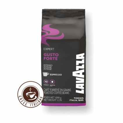 lavazza expert gusto forte 1kg zrnkova kava 100robusta logo caffeitaliano