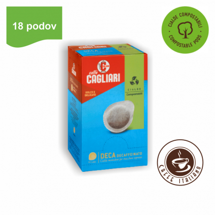 cagliari deca bezkofeinova kava ese pody 18ks mleta kava arabica robusta logo caffeitaliano new