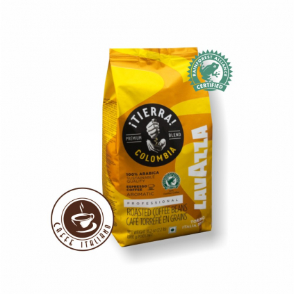 lavazza caffe tierra colombia zrnkova kava 1kg 100arabica logo caffeitaliano