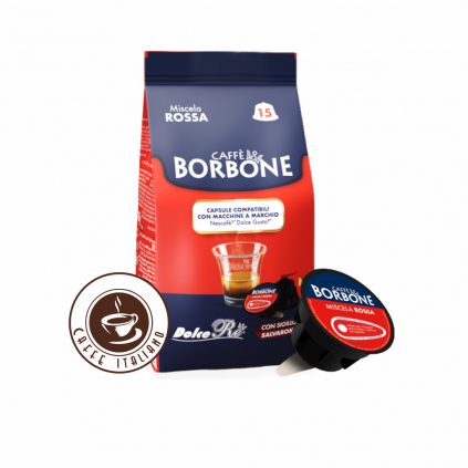 caffe borbone ROSSA dolce gusto kapsule 15ks 100%robusta logo caffeitaliano