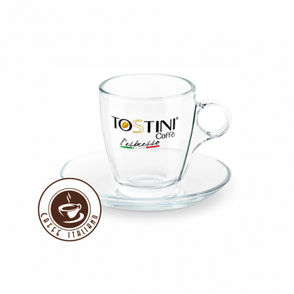 tostini caffe salka s podsalkou espresso 55ml sklo logo caffeitaliano