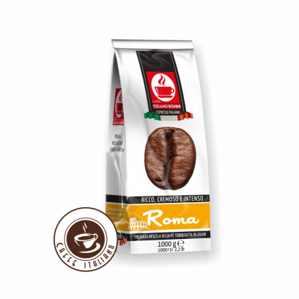 bonini caffe roma 1kg zrnkova kava arabica robusta logo caffeitaliano