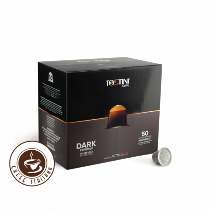 tostini caffe kapsule nespresso dark 50ks arabica mleta kava logo caffeitaliano
