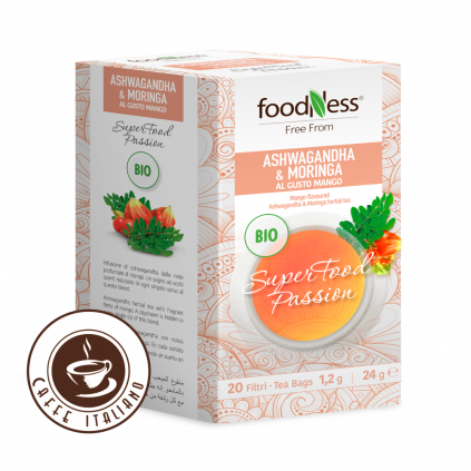 Foodness caj bylinkovy moringa ashwagandha bio 20ks 1,2g caffeitaliano logo