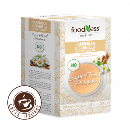 Foodness caj bylinkovy kamilka skorica harmancek bio 20ks 1,5g caffeitaliano logo