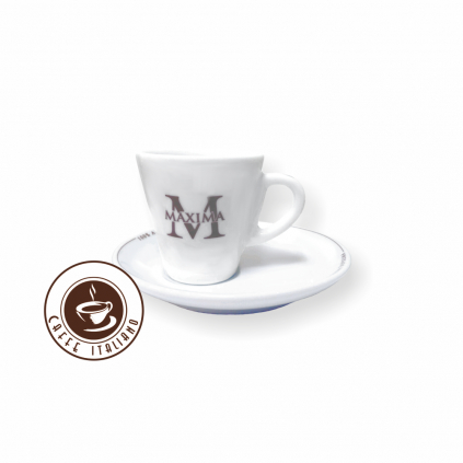 morandini caffe salka s podsalkou espresso biela keramika 60ml logo caffeitaliano