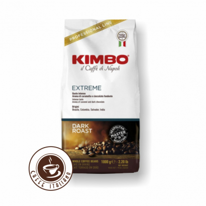 kimbo top extreme 1kg zrnkova kava 100arabica logo caffeitaliano