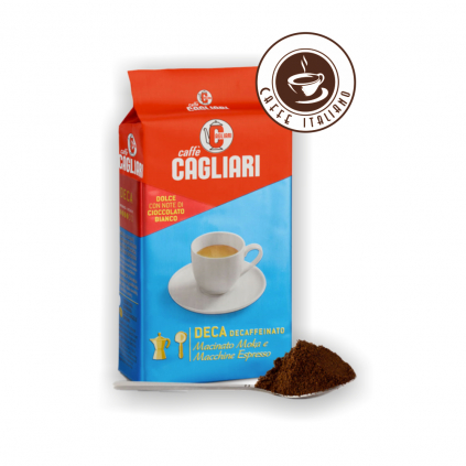 mleta kava cagliari caffe deca bezkofeinova 250g logo caffeitaliano