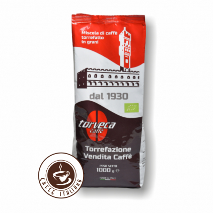 torveca zrnkova kava bio kvalita 70Arabica 30Robusta zmes 1kg logo caffeitaliano