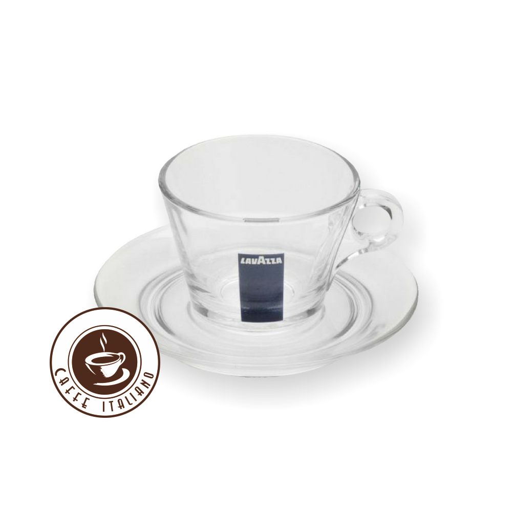 Lavazza sklená šálka na grande cappuccino s podšálkou 160ml