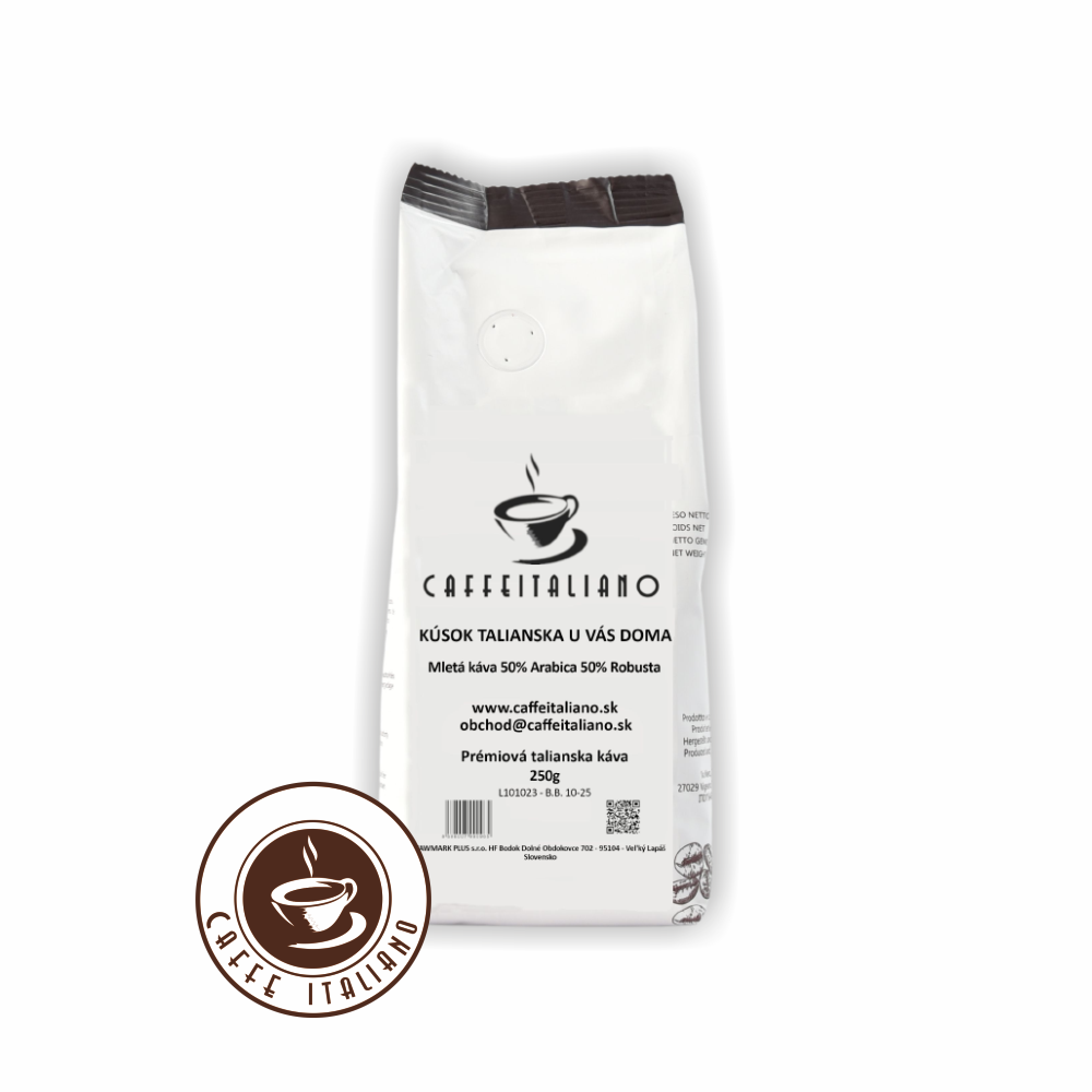 Caffeitaliano mletá káva 250g  50% Arabica + 50% Robusta