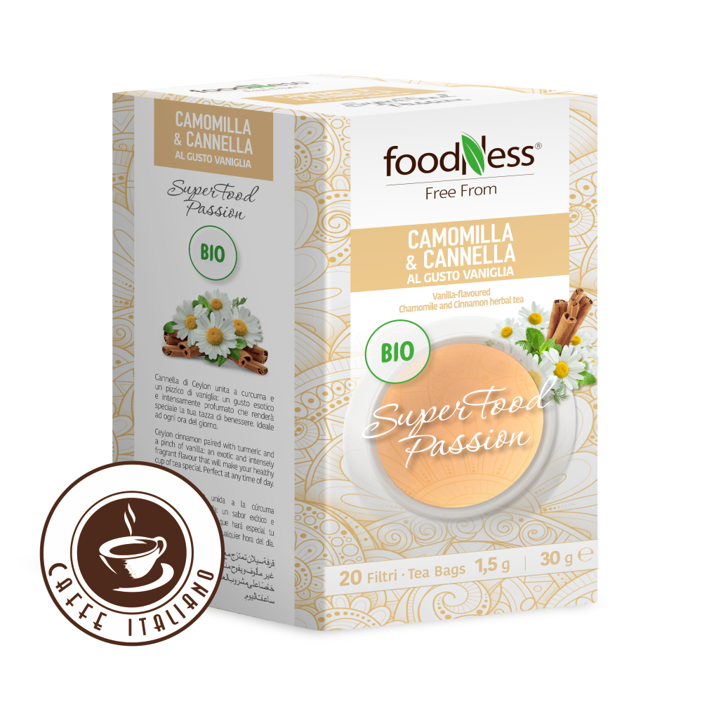Foodness BIO čaj Harmanček a škorica 20ks/1,5g  bylinkový čaj