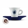 Caffe Borbone šálka Cappuccino + modrá podšálka – logo značky