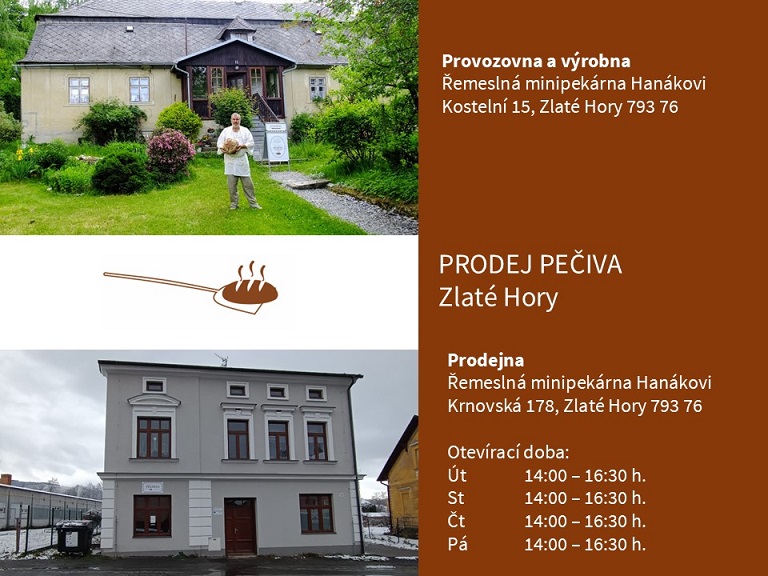 Prodej pečiva Zlaté Hory