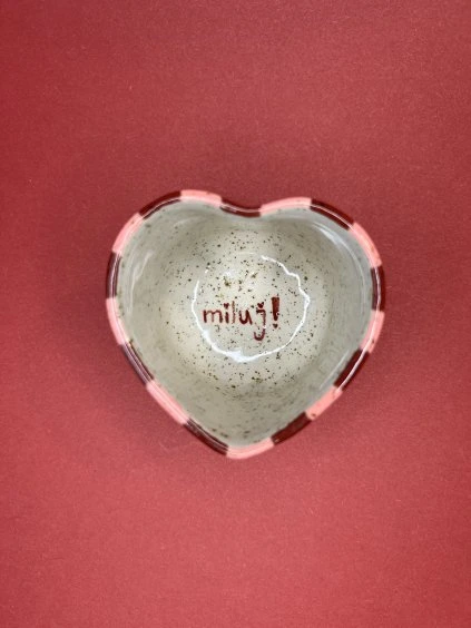 Cupík srdíčko proužkovaný ,,miluj !"