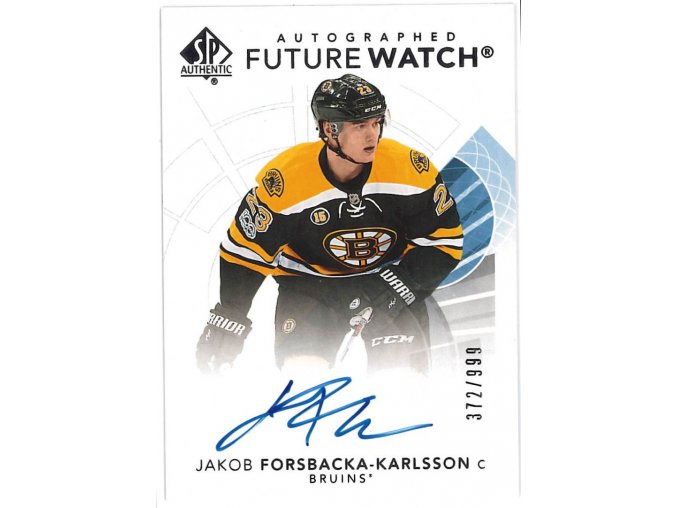 2017-18 SP Authentic Future Watch Autographed Jakob Forsbacka Karlsson /999