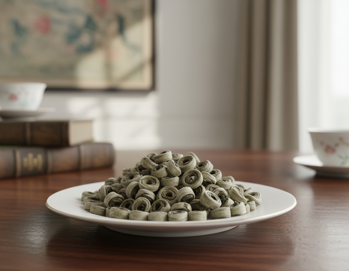 China Jade Ring: Exkluzivní bílý čaj ručně tvarovaný do prstenců