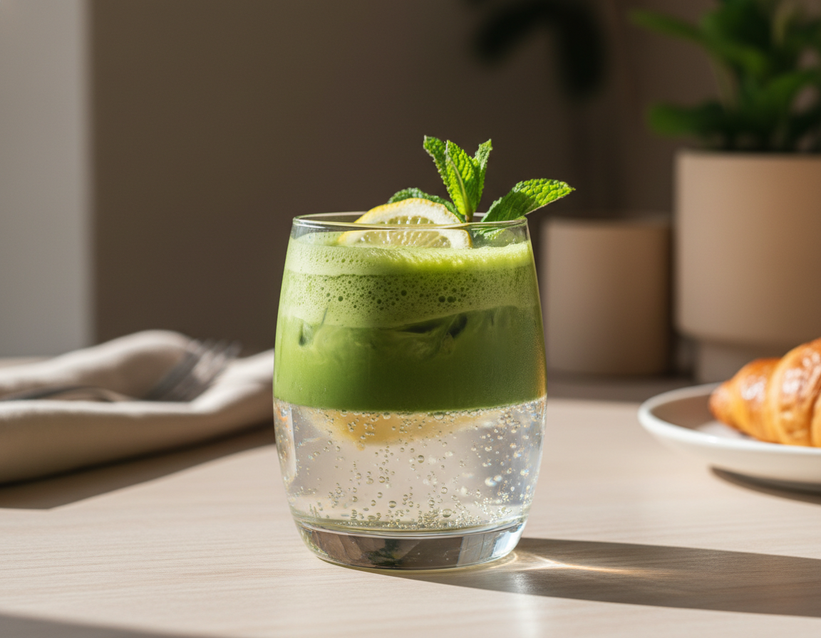 Jarní Matcha Tonic s citrusy a medem