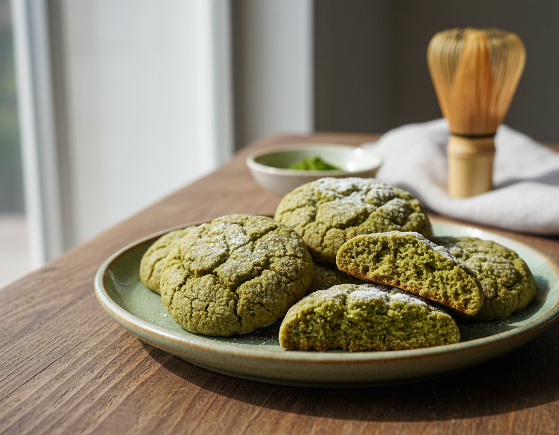 Zdravé sušenky s čajem matcha