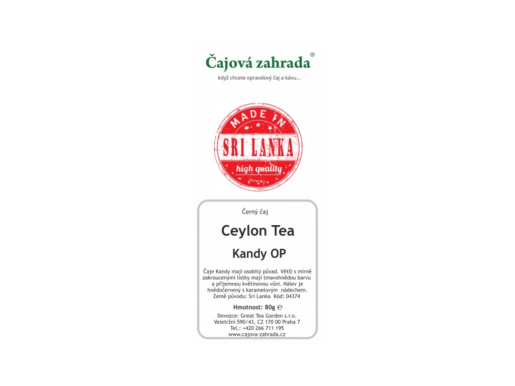 Sypaný černý čaj Ceylon Kandy