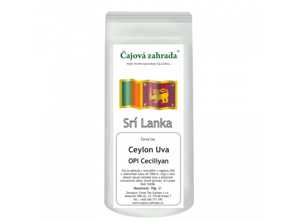 Sypaný černý čaj Ceylon Uva OPI Ceciliyan