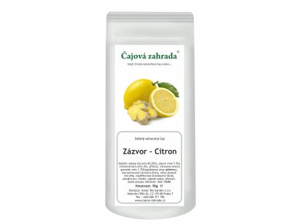 Sypaný zelený ochucený čaj Zázvor Citron