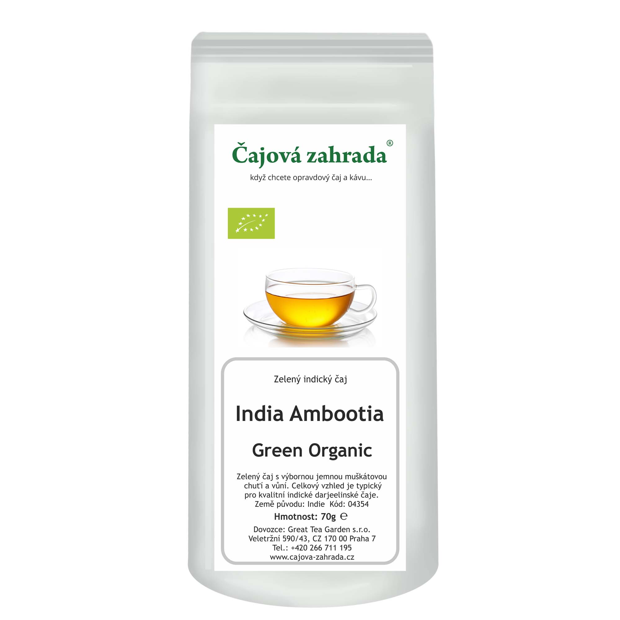 Levně Čajová zahrada India Darjeeling Ambootia Green Organic - zelený čaj Varianta: zelený čaj 500g