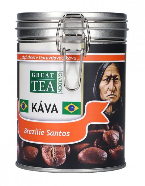Levně Great Tea Garden Káva Brazílie Santos v dóze Varianta: zrnková 200g