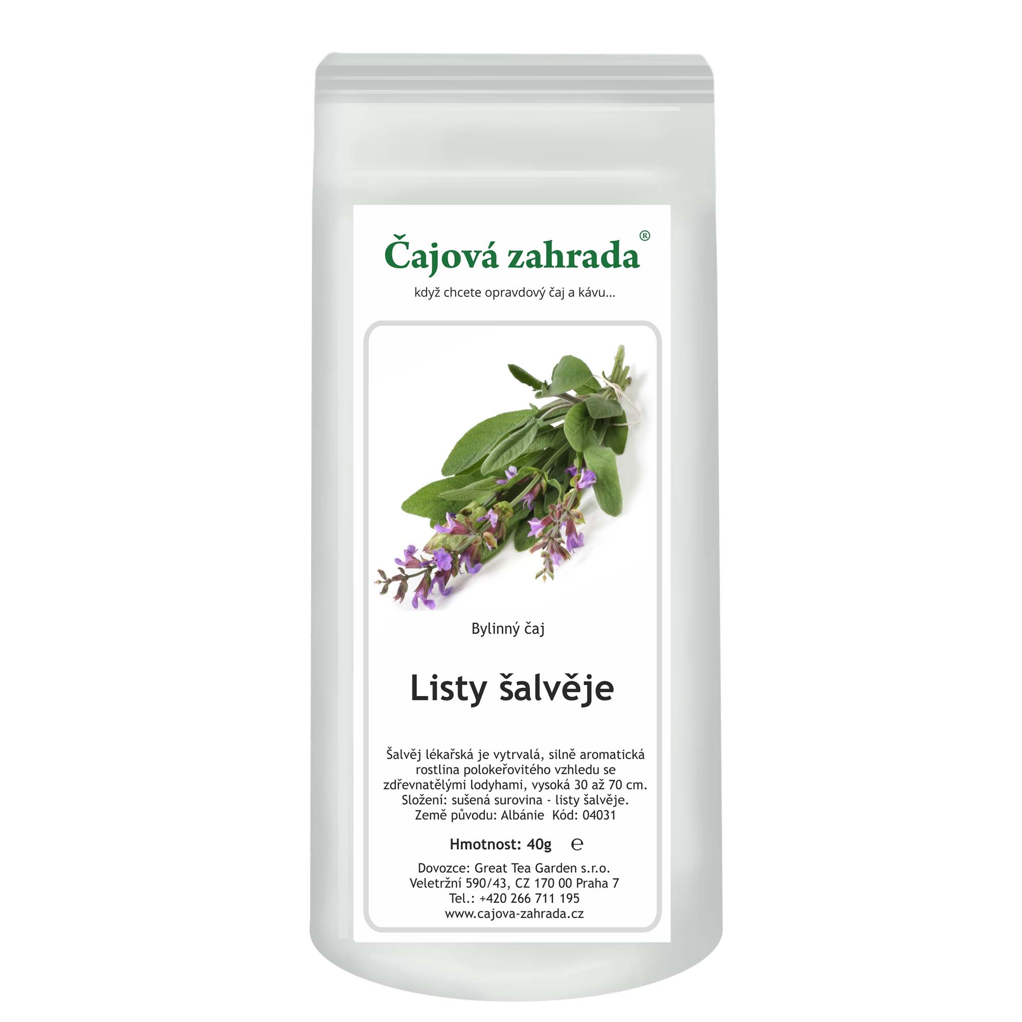 Levně Čajová zahrada Šalvěj list - bylinný čaj