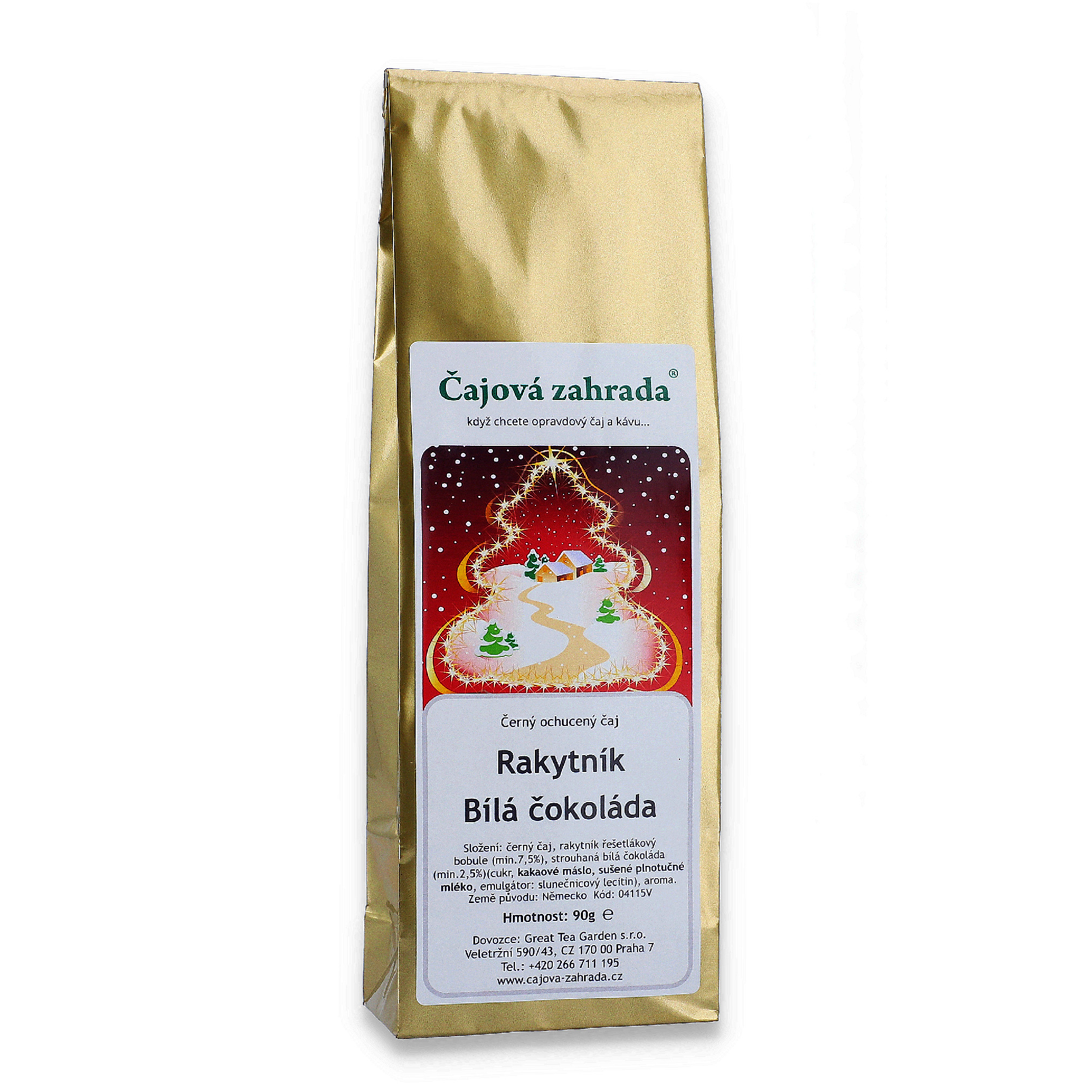 Čajová zahrada Vánoční černý čaj Rakytník & Bílá čokoláda Varianta: černý čaj 500g