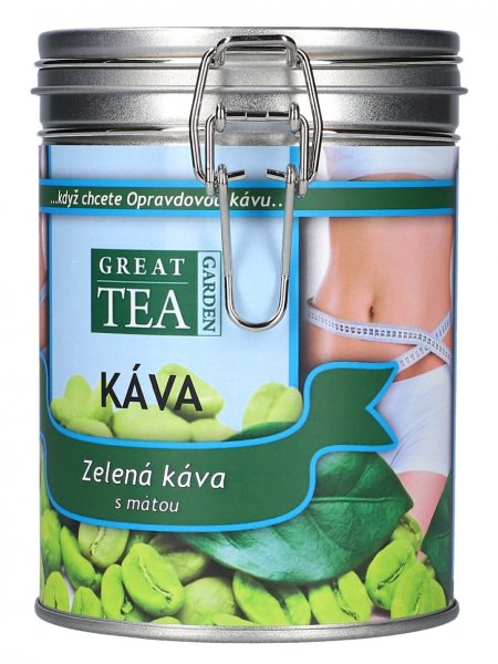 Great Tea Garden Zelená káva s mátou v dóze