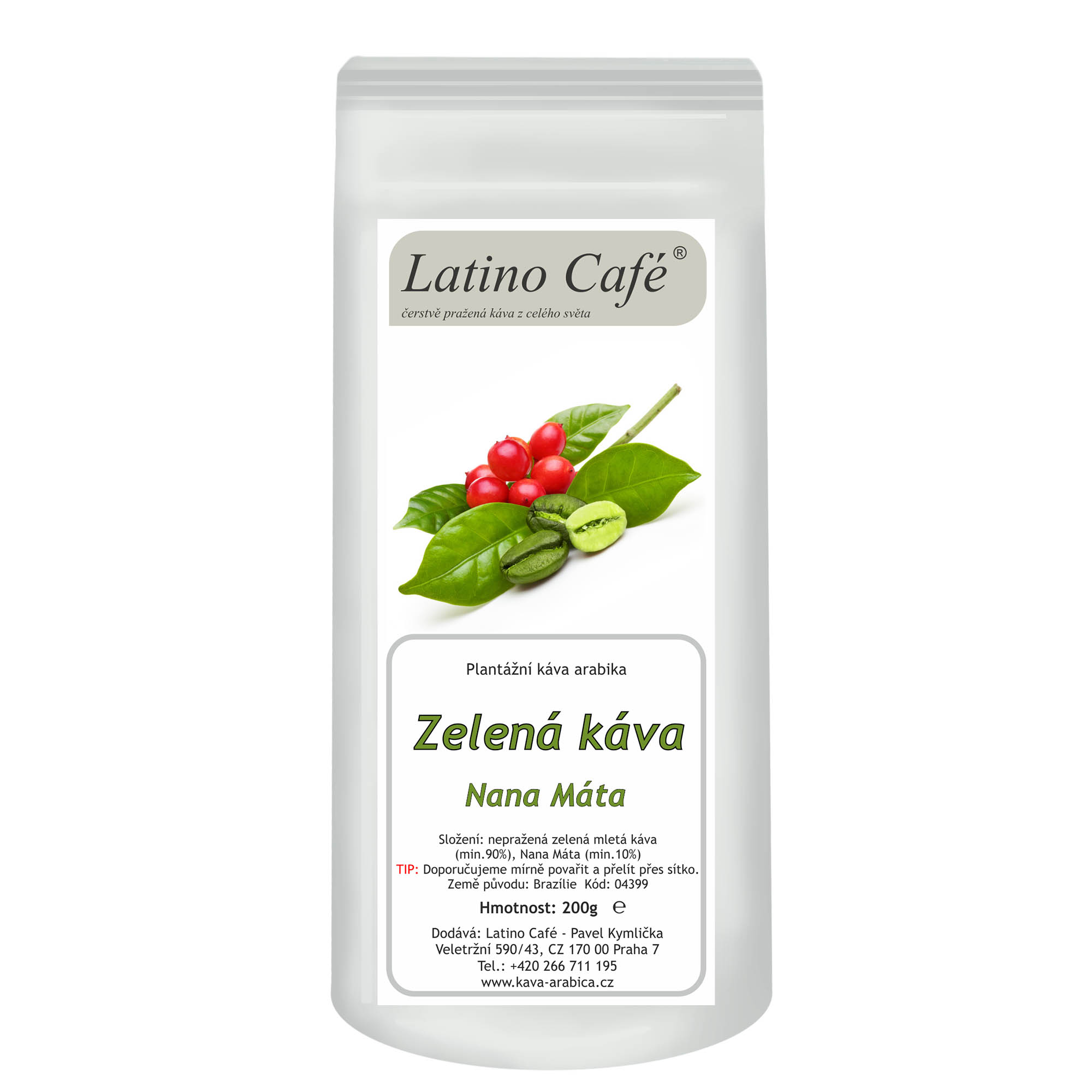 Zelená káva s mátou – mletá arabica