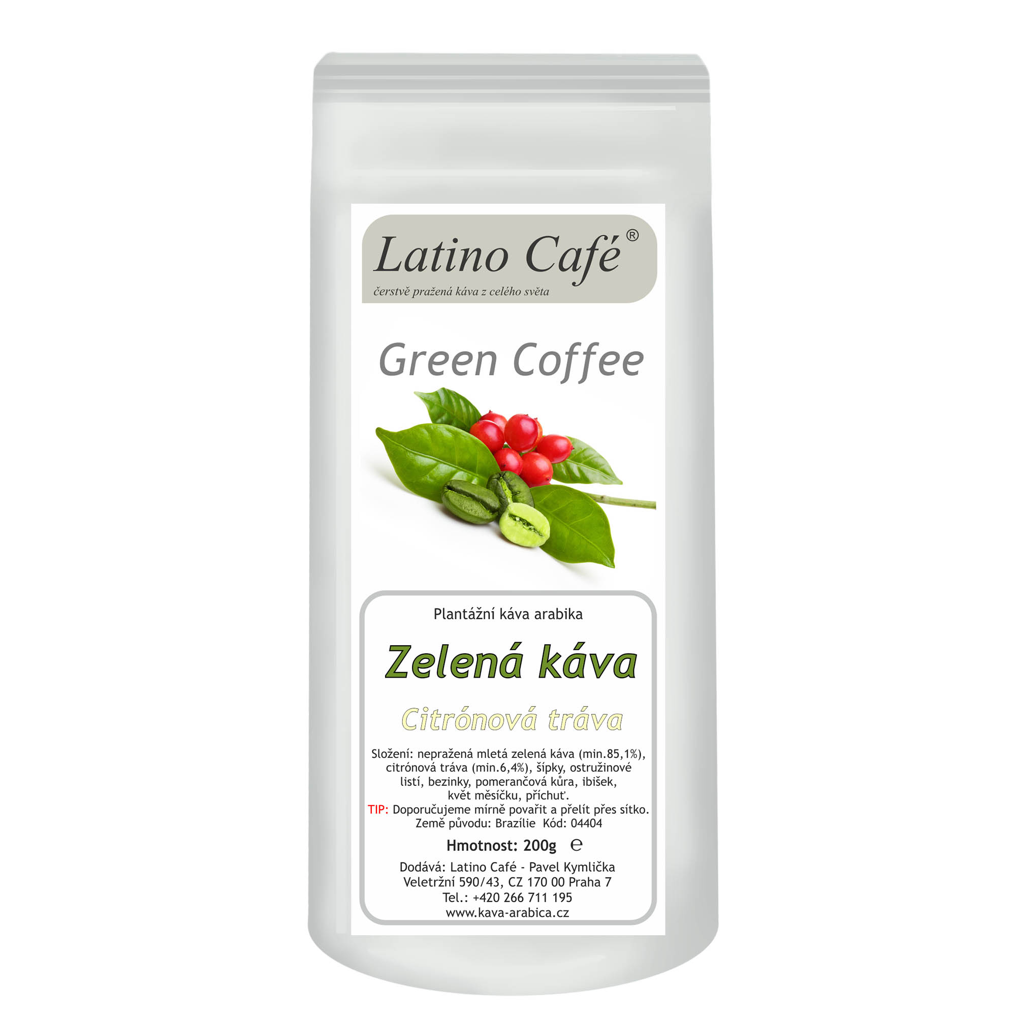 Levně Latino Café Zelená káva s citronovou trávou