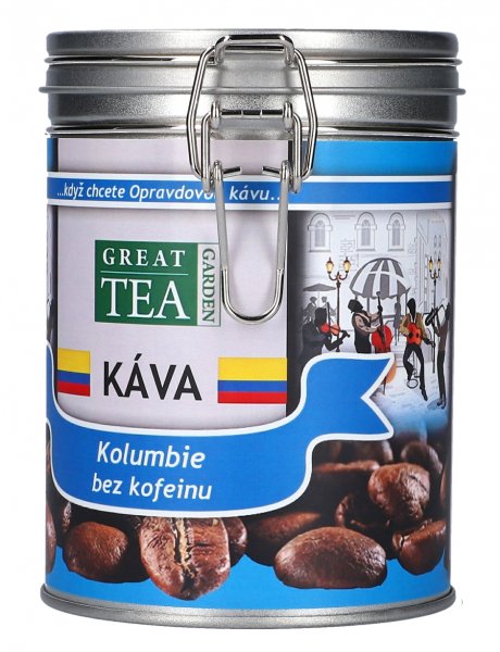 Levně Great Tea Garden Káva Kolumbie bez kofeinu v dóze Varianta: mletá 200g