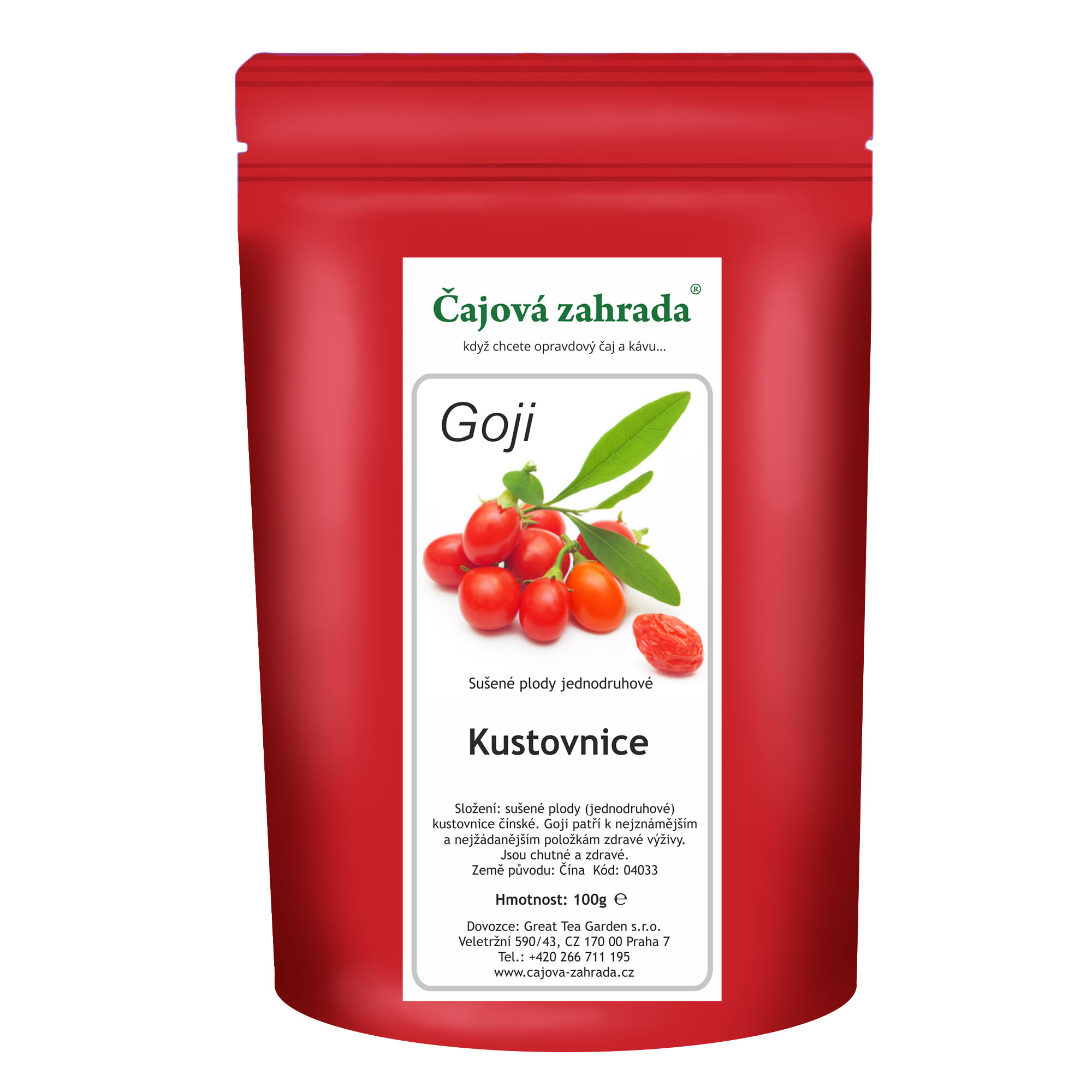 Kustovnice čínská Goji – sušené plody 100 g ℮