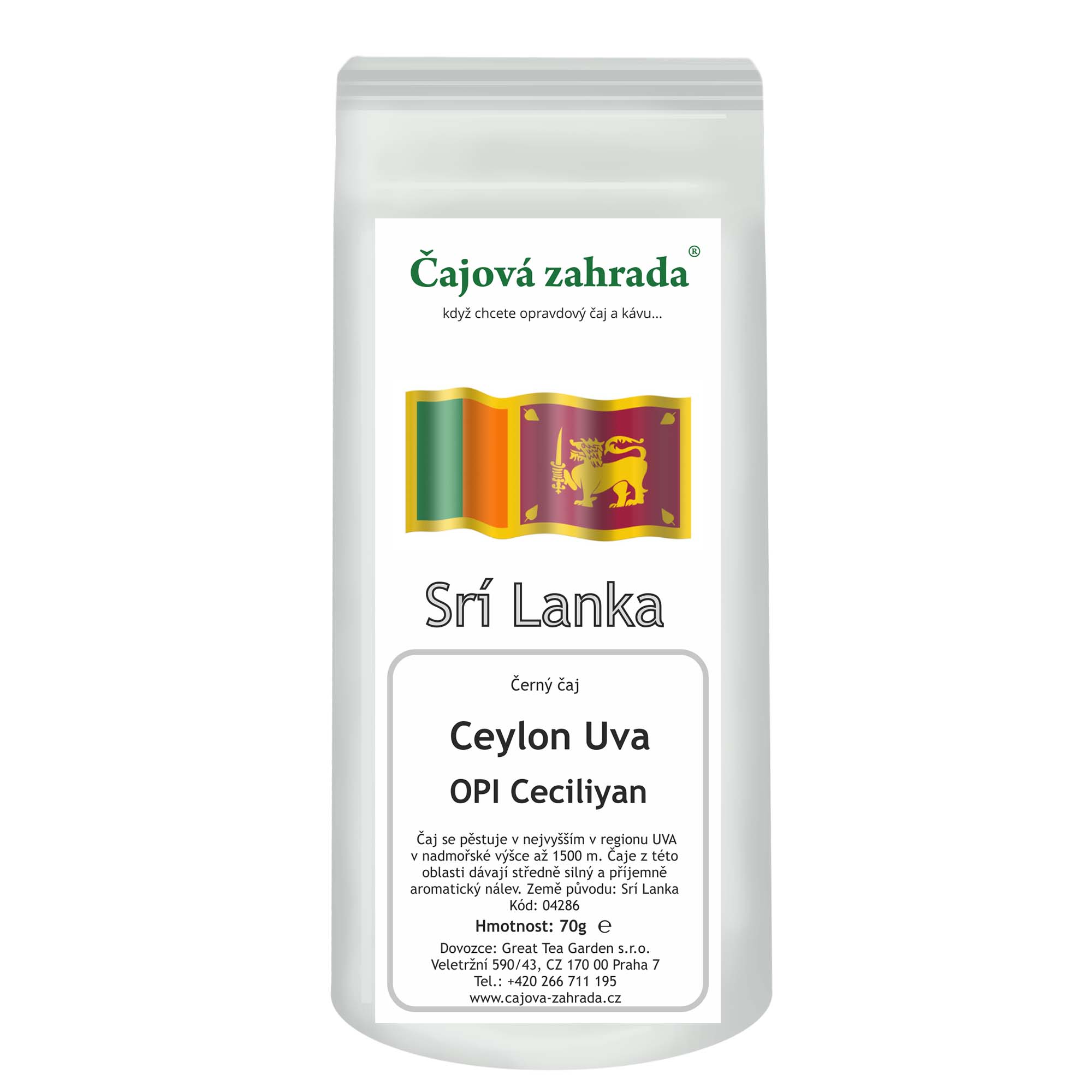 Levně Čajová zahrada Ceylon Uva OPI Ceciliyan - černý čaj Varianta: černý čaj 1000g