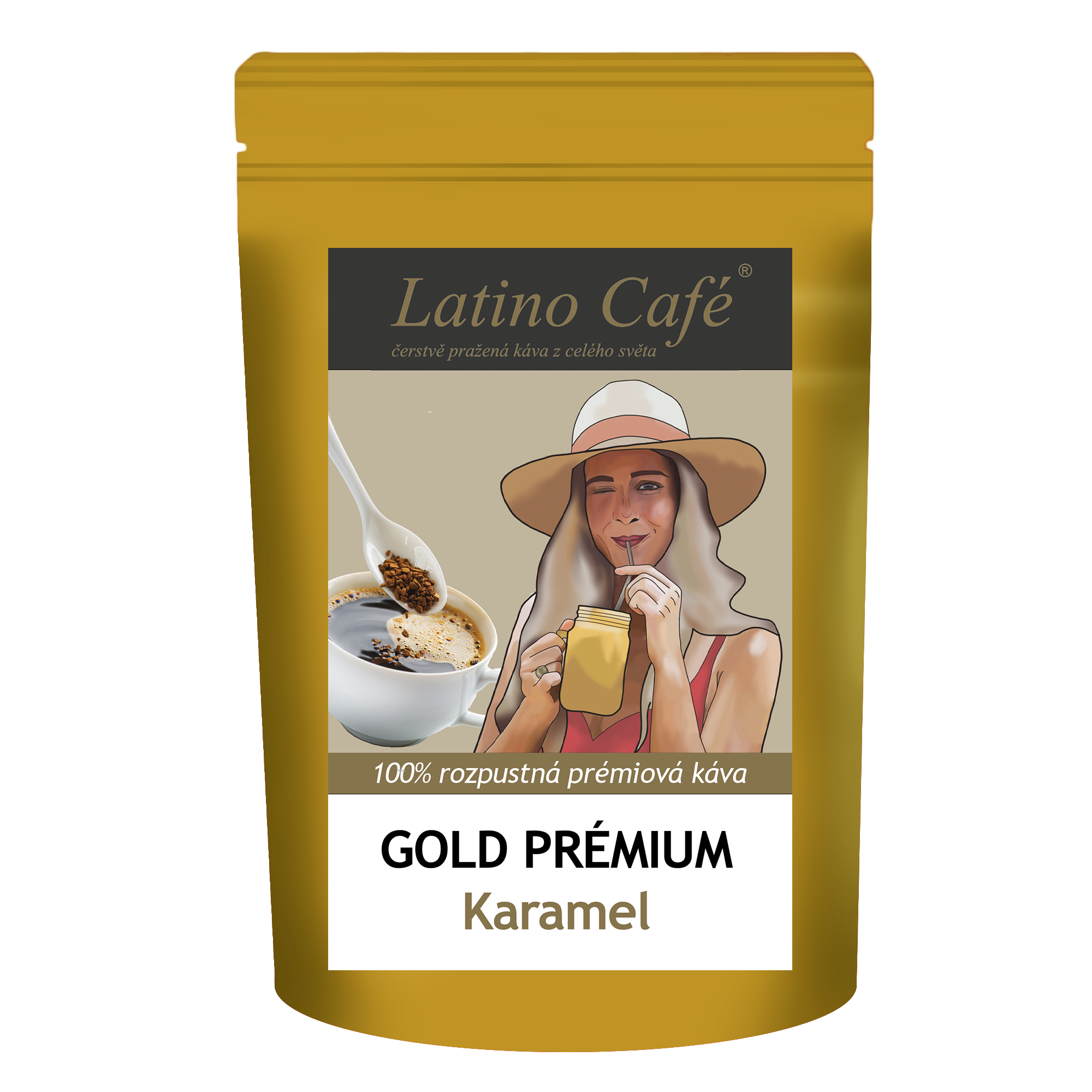 Levně Káva Latino Café Instant GOLD Karamel Varianta: Gold instant 100g