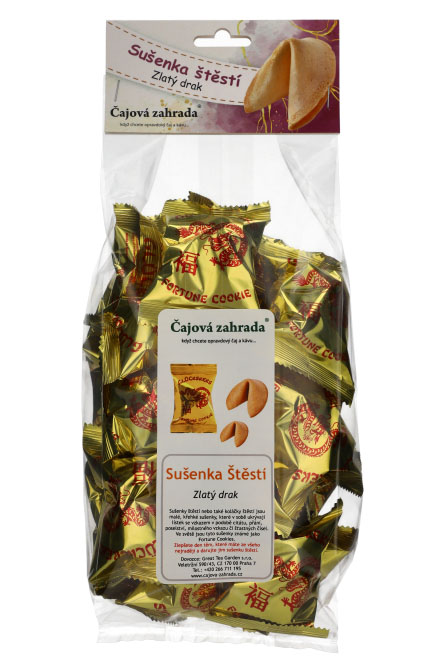 Sušenka štěstí Zlatý drak – 20 ks (fortune cookie)