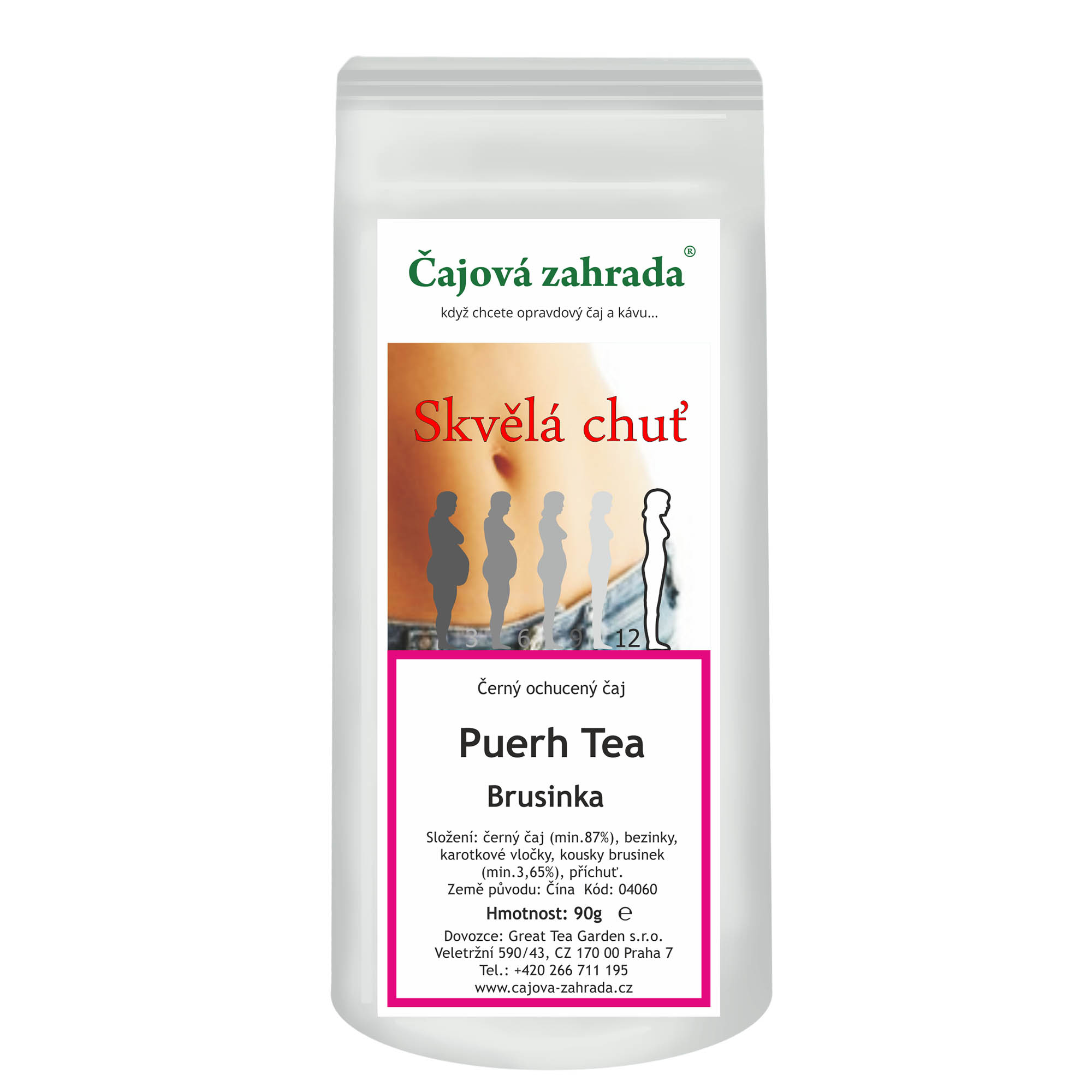Levně Čajová zahrada Puerh Tea Brusinka - černý ochucený čaj Varianta: černý čaj 1000g