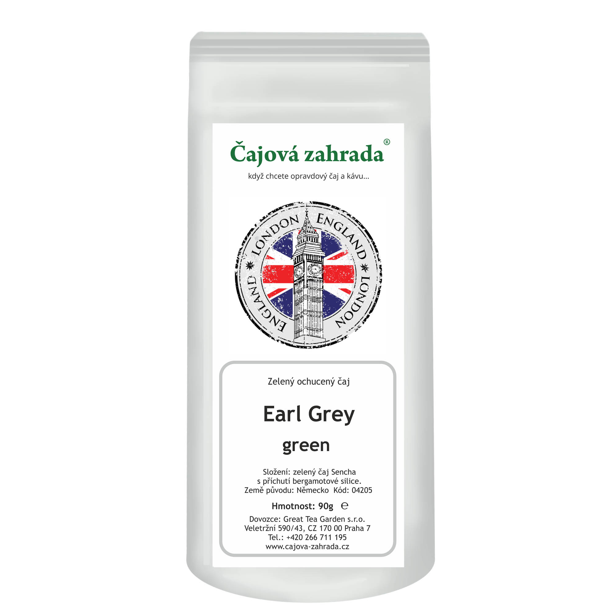 Čajová zahrada Earl Grey - zelený ochucený čaj Varianta: zelený čaj 90g
