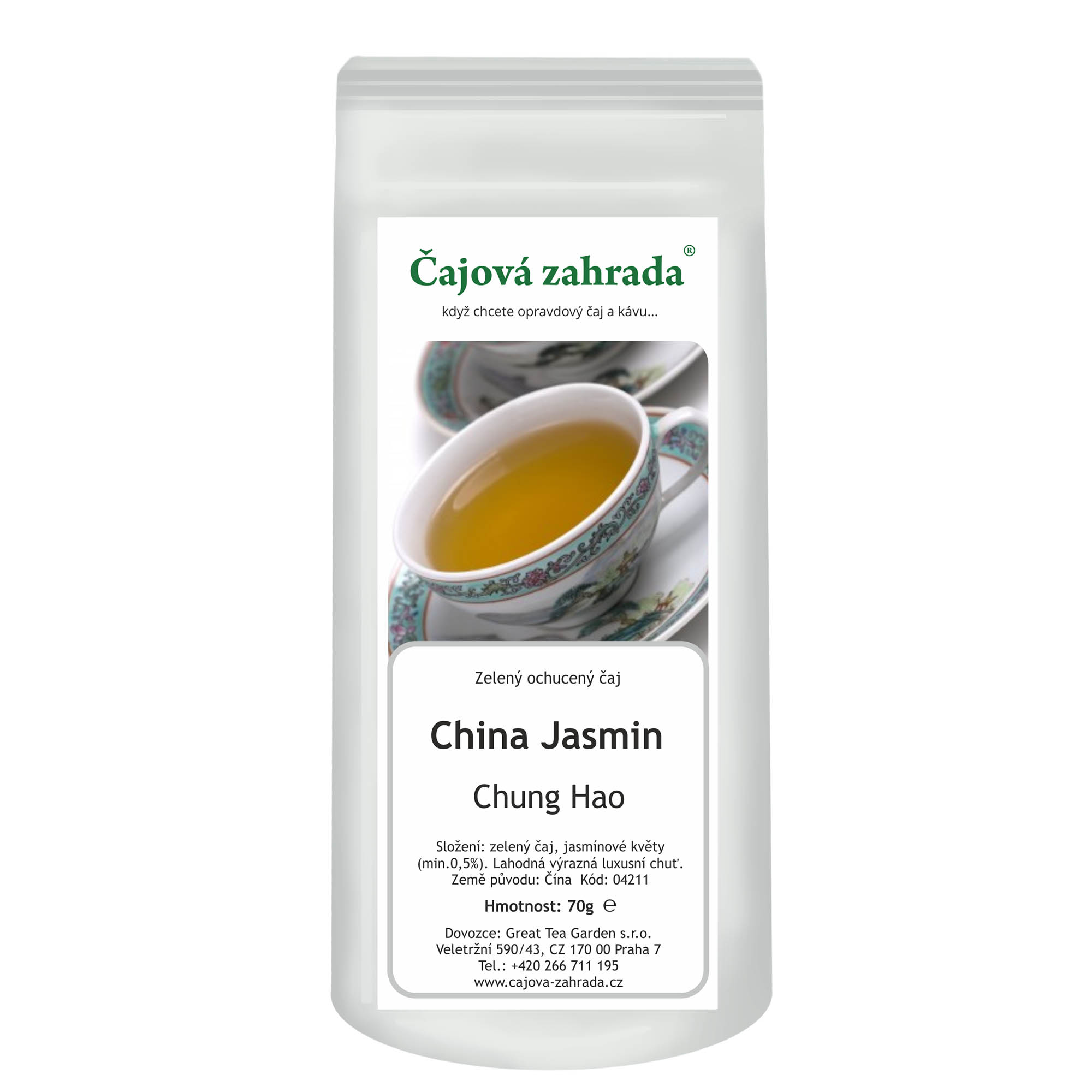 Levně Čajová zahrada China Jasmin Chung Hao - jasmínový čaj Varianta: zelený čaj 70g