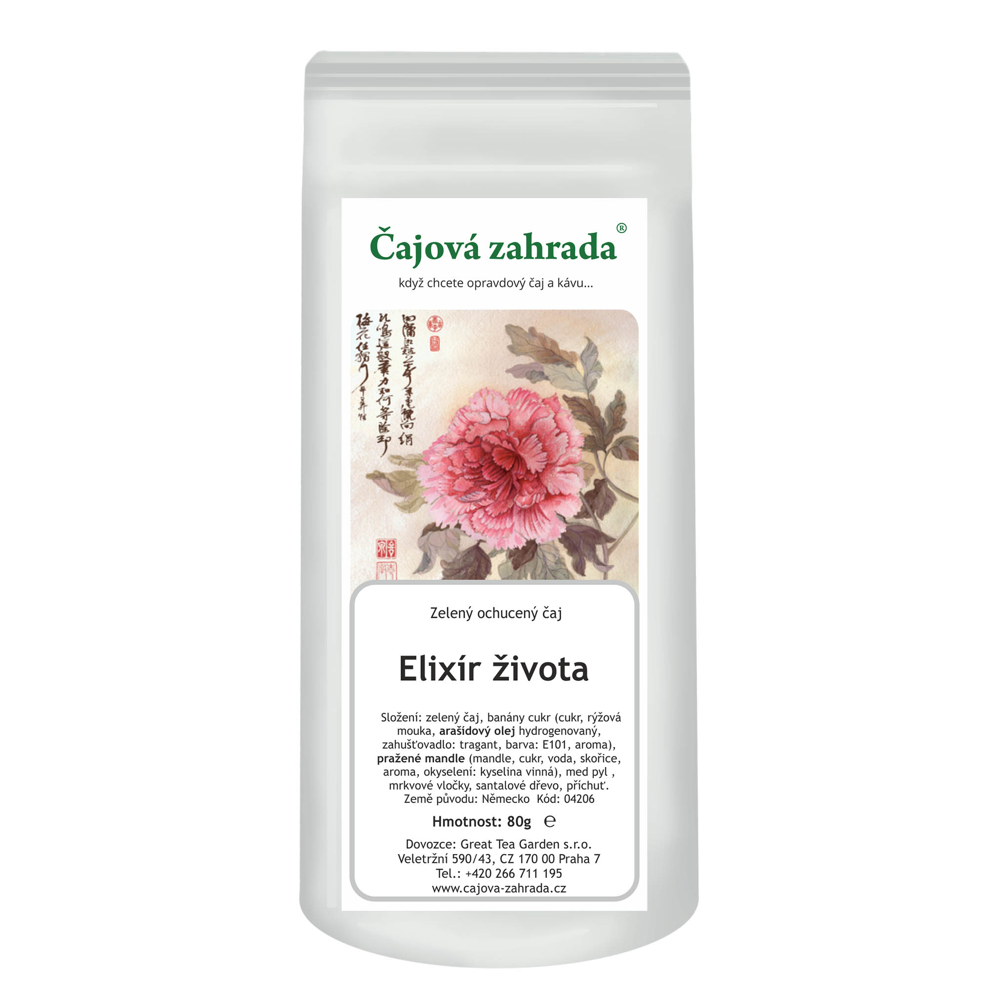 Levně Čajová zahrada Elixír života - zelený ochucený čaj Varianta: zelený čaj 1000g