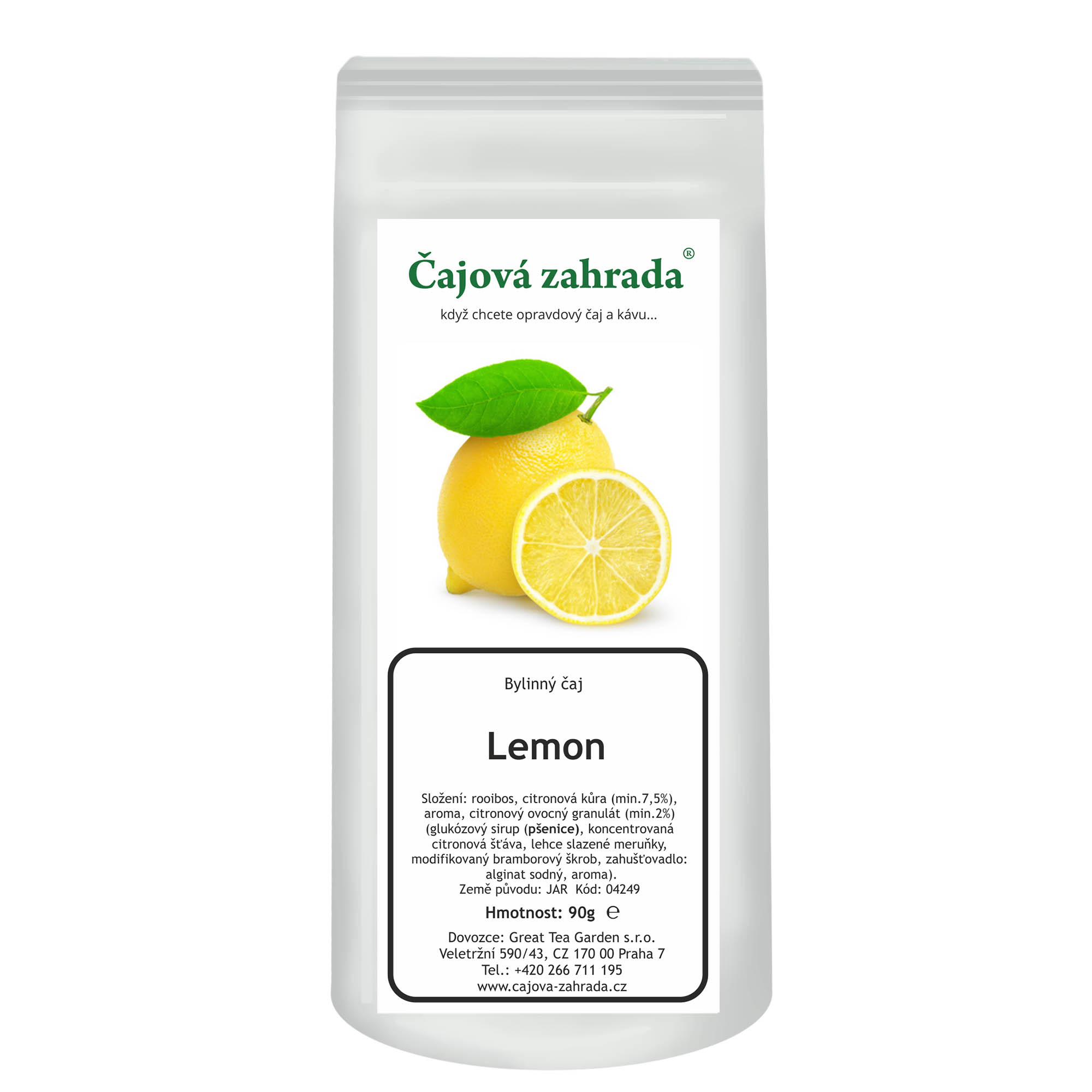 Rooibos Lemon – citronový sypaný čaj bez kofeinu