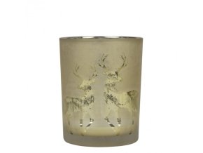 zlaty skleneny svicen s jeleny dancing deer s 778cm